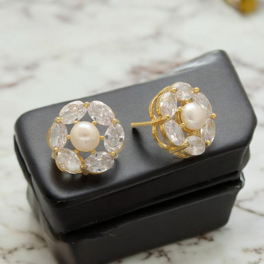 J Pearls Gia Pearl Earrings Pack 2 - Swadesiicart