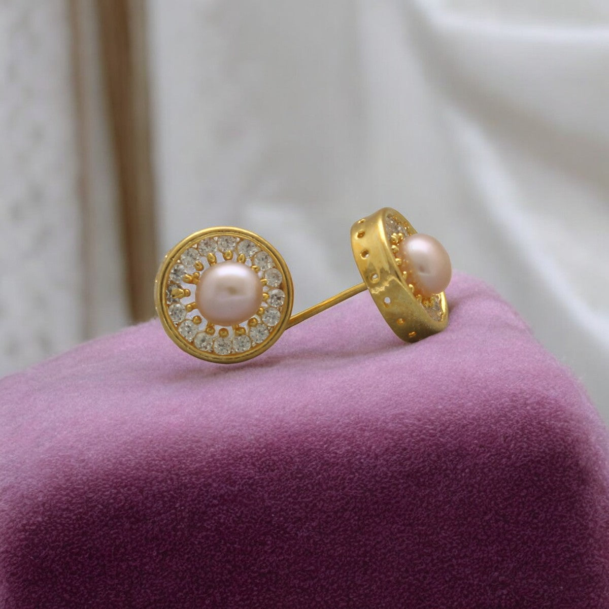 J Pearls Amod Pearl Earrings Pack 2 - Swadesiicart