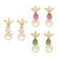 J Pearls Hansin Pearl Earrings Pack 3 - Swadesiicart