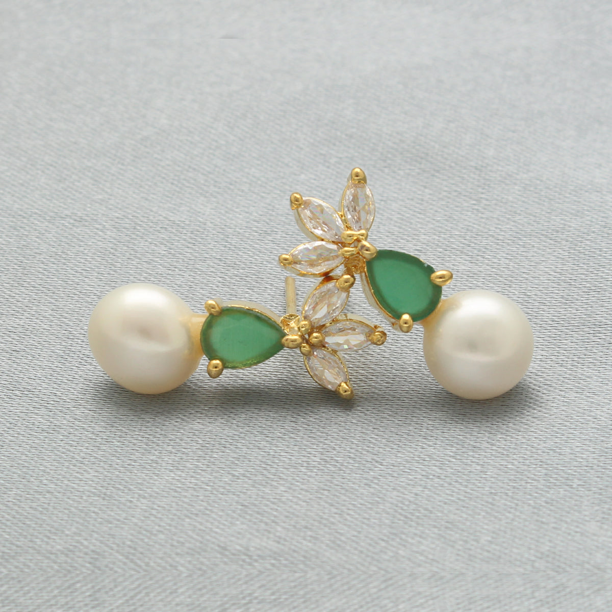 J Pearls Hansin Pearl Earrings Pack 3 - Swadesiicart