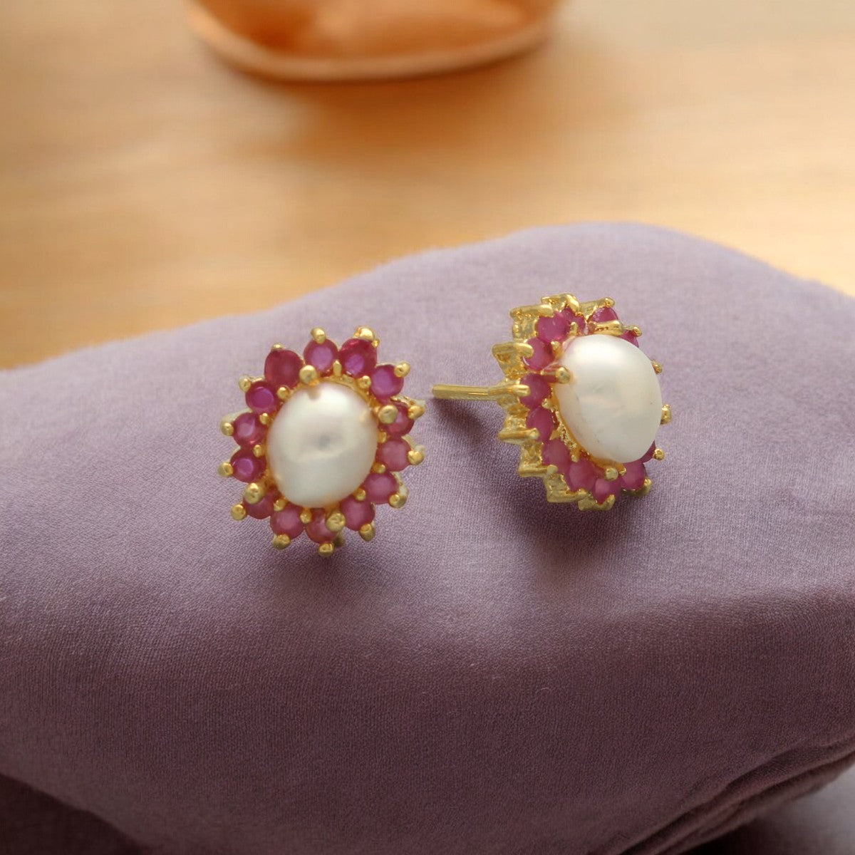 J Pearls Lubov Pearl Earrings Pack 4 - Swadesiicart