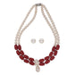 J Pearls Cherry 2 Lines Round Pearl Necklaces | Swadesiicart