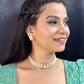 J Pearls Jasmine 3 Lines Pearl Choker Set | Swadesiicart