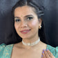 J Pearls Mahika 3 Lines Pearl Choker Set | Swadesiicart
