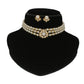 J Pearls Zivah 3 Lines Pearl Choker Set | Swadesiicart