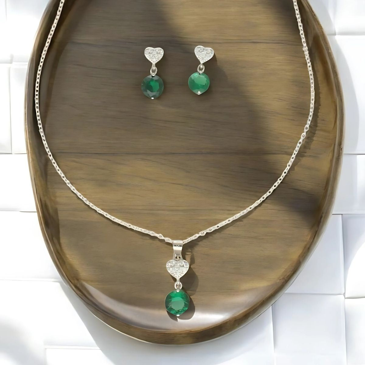 J Pearls Luvya 925 Silver Pendant Set | Swadesiicart