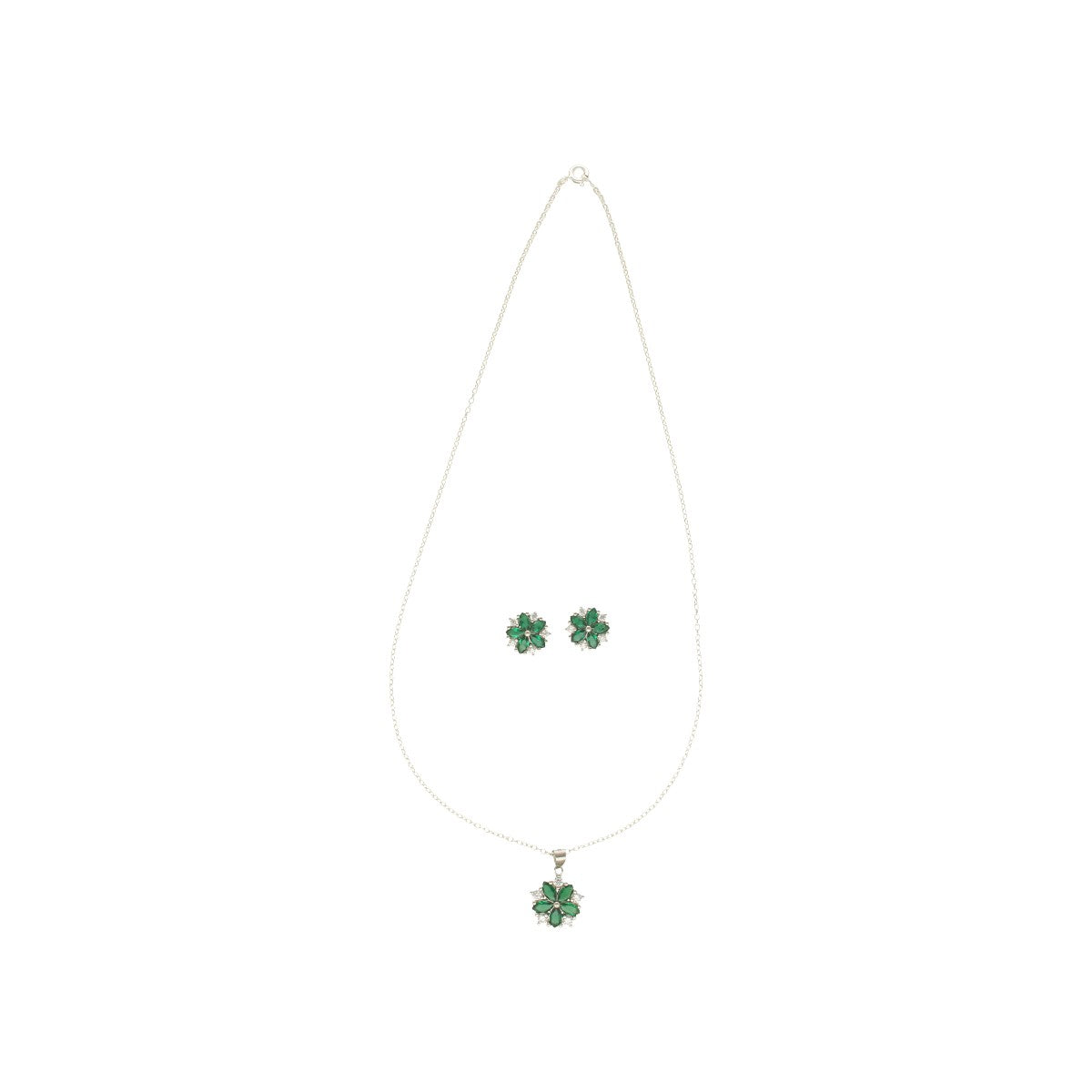 J Pearls Faris 925 Silver Pendant Set | Swadesiicart
