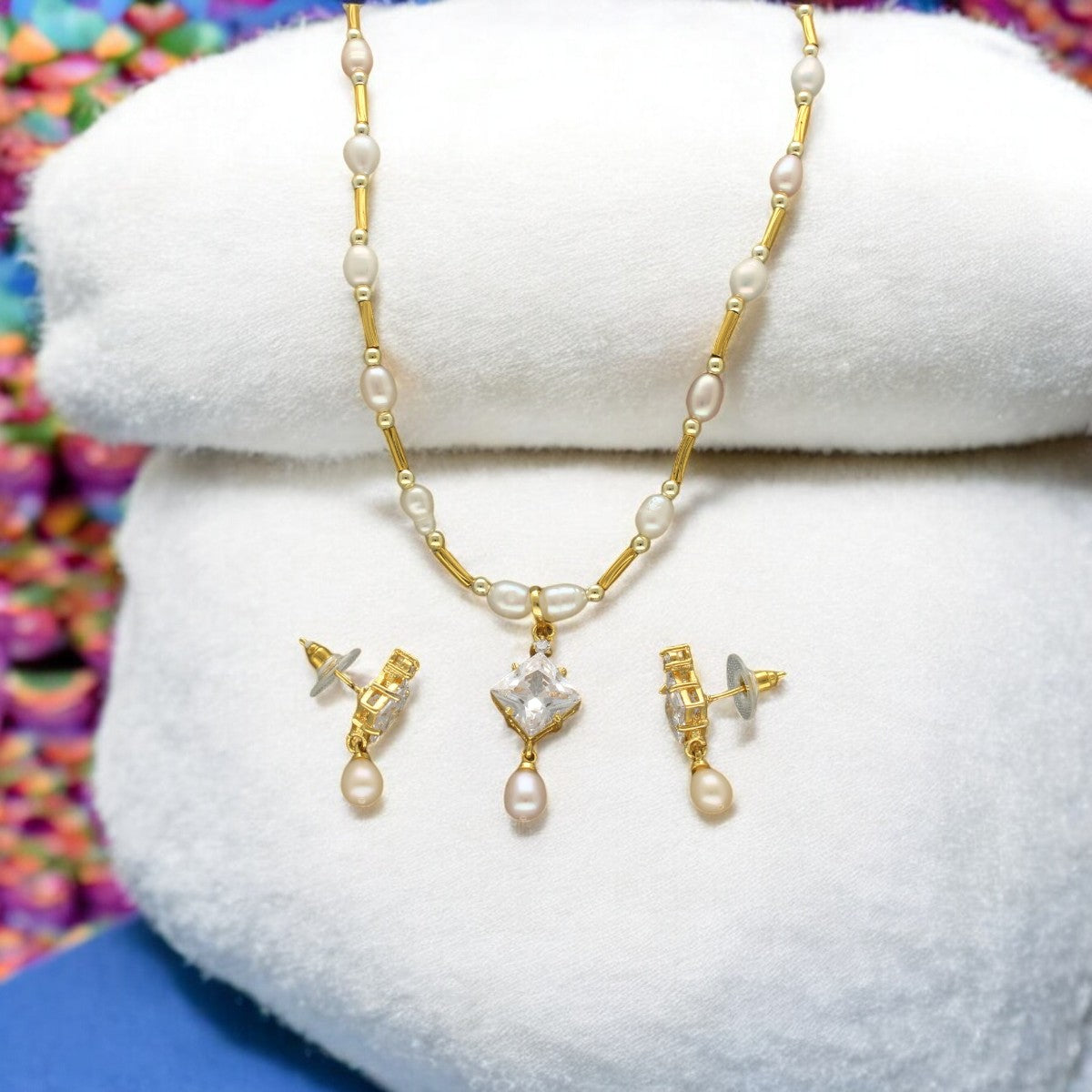 J Pearls Elysian Pearl Pendant Set | Swadesiicart