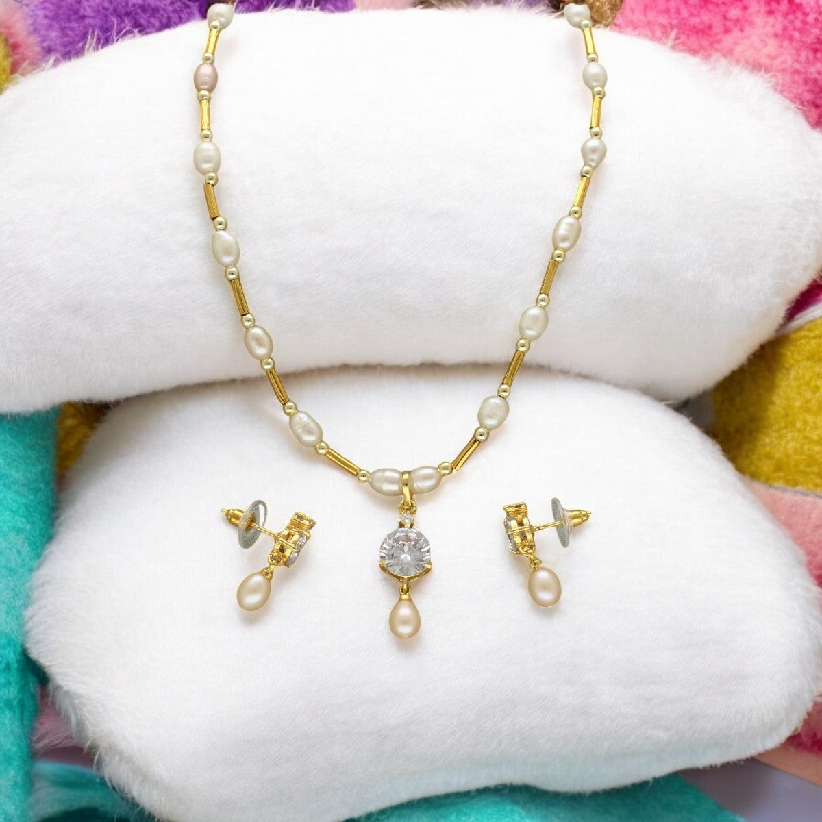 J Pearls Remy Pearl Pendant Set | Swadesiicart