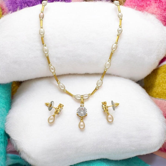 J Pearls Remy Pearl Pendant Set | Swadesiicart