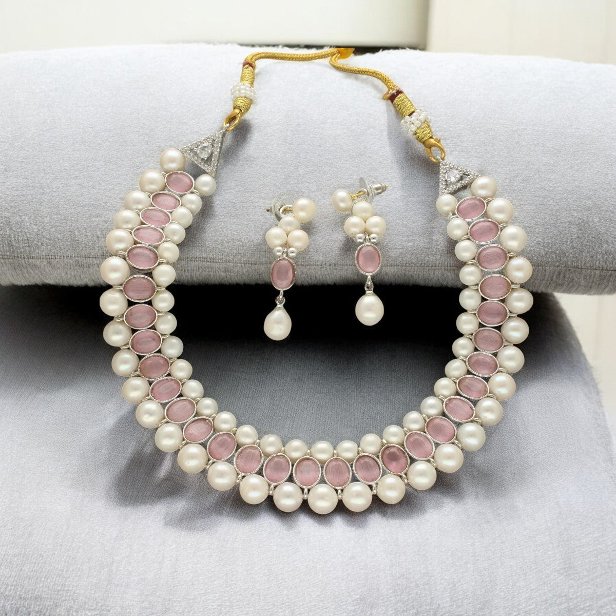 J Pearls Zuri Pearl Choker Set | Swadesiicart