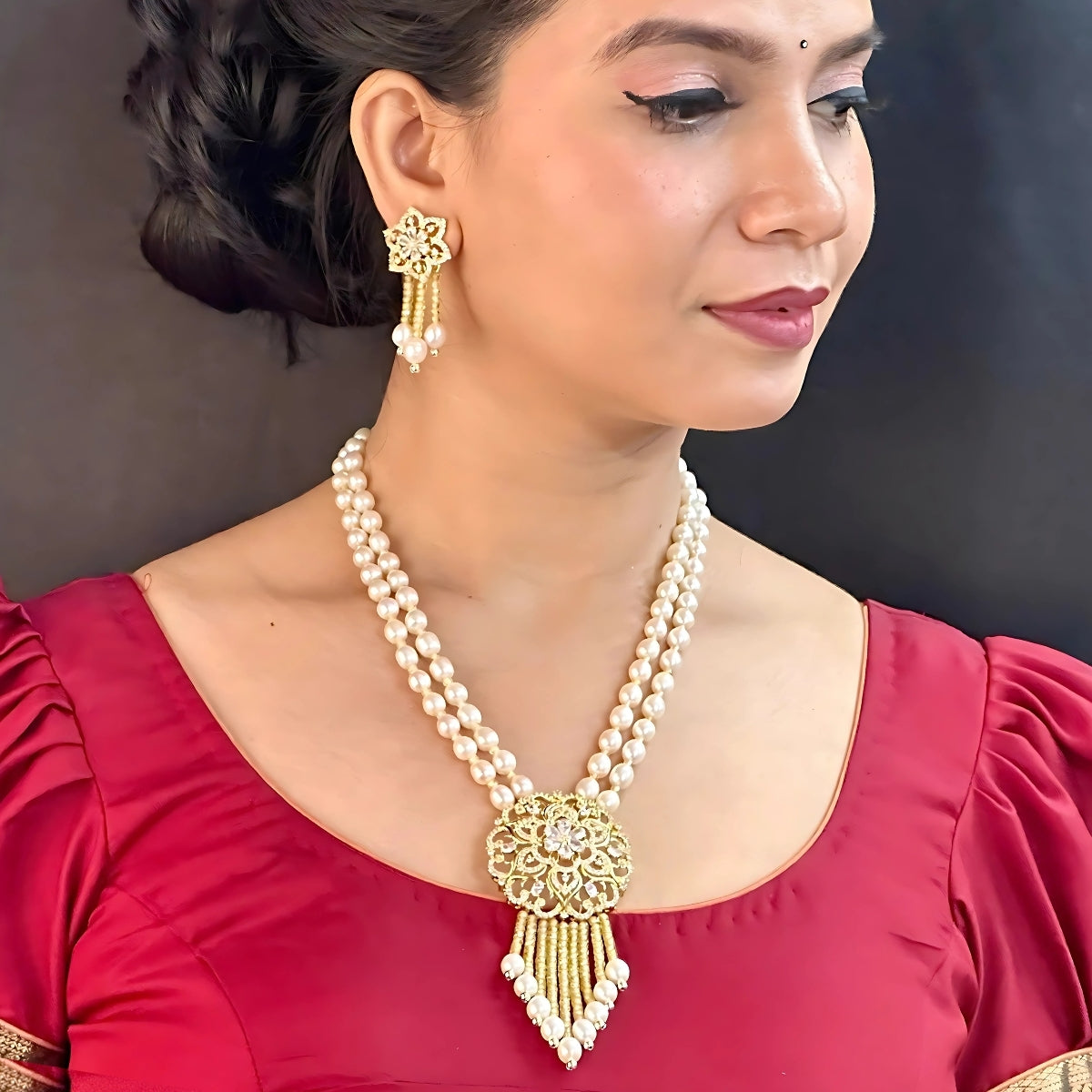 J Pearls Zerin Pearl Set - Swadesiicart