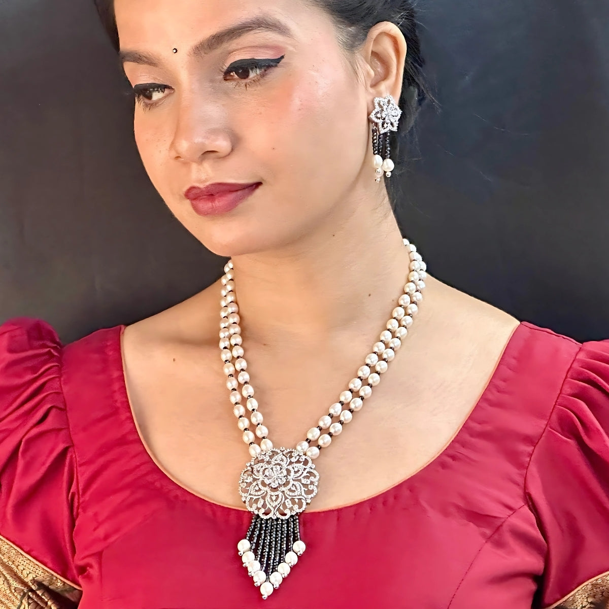 J Pearls Rumi Pearl Set - Swadesiicart