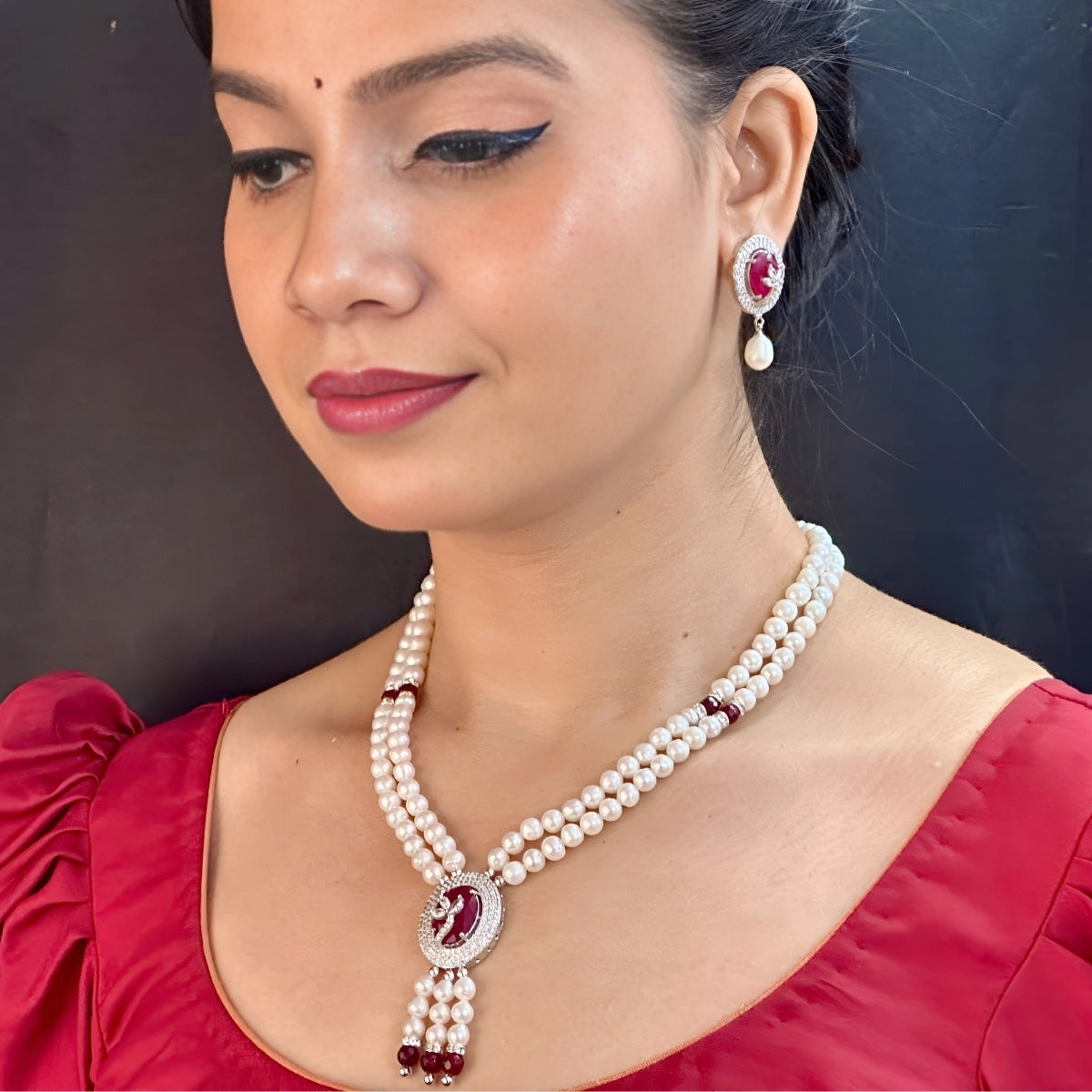 J Pearls Valerie Pearl Set - Swadesiicart