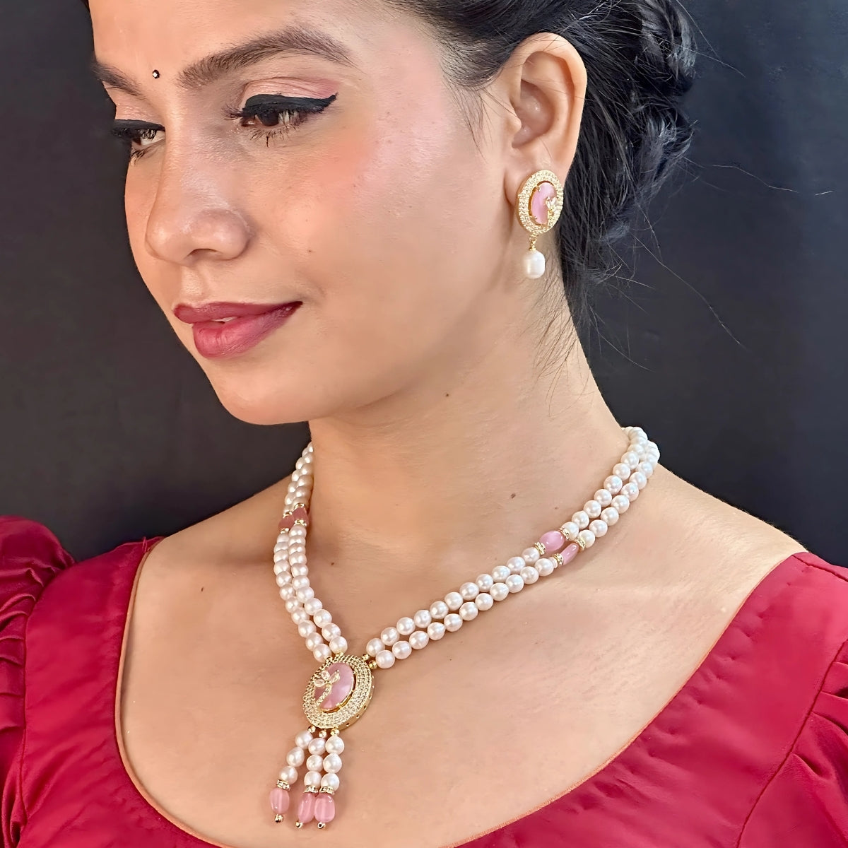 J Pearls Fena Pearl Set - Swadesiicart