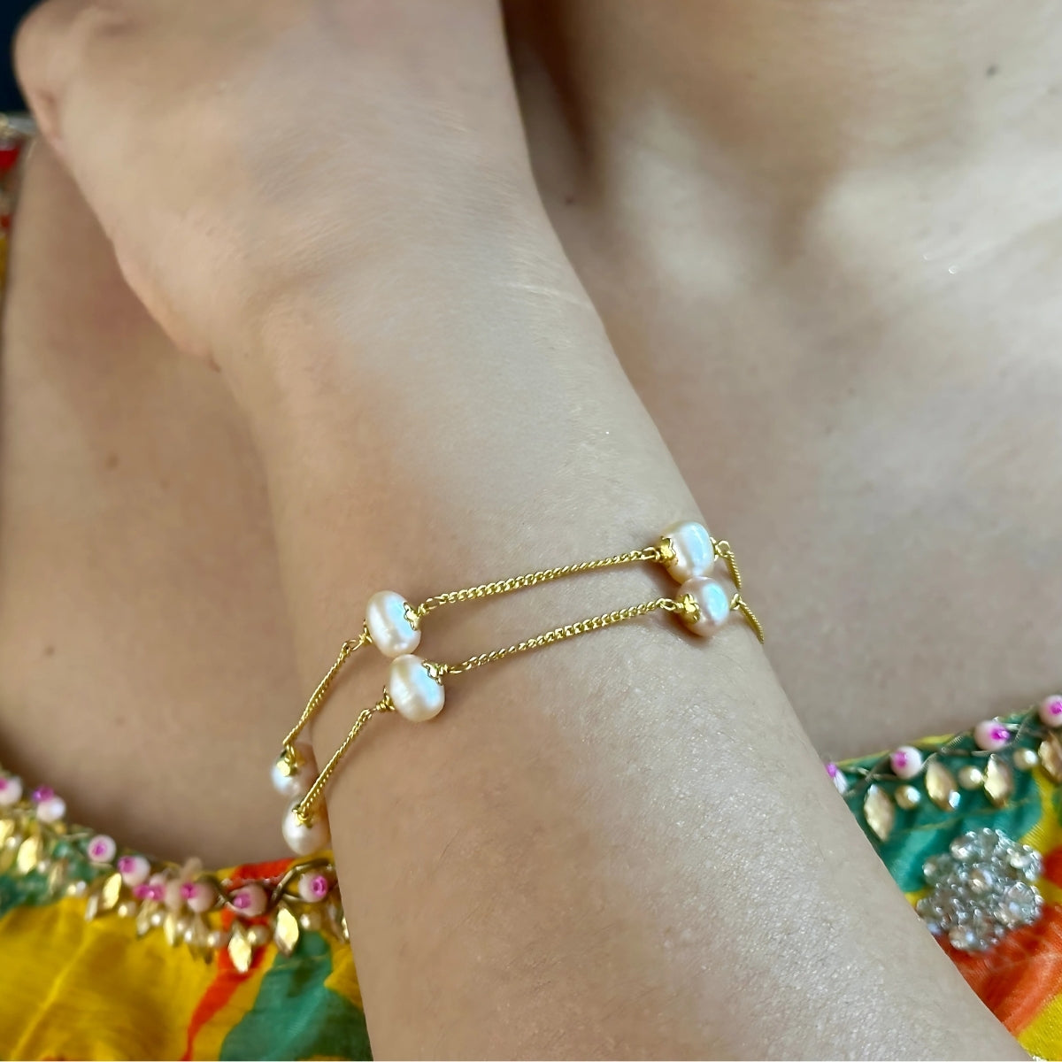 J Pearls Jeeval Pearl Bracelet - Swadesiicart
