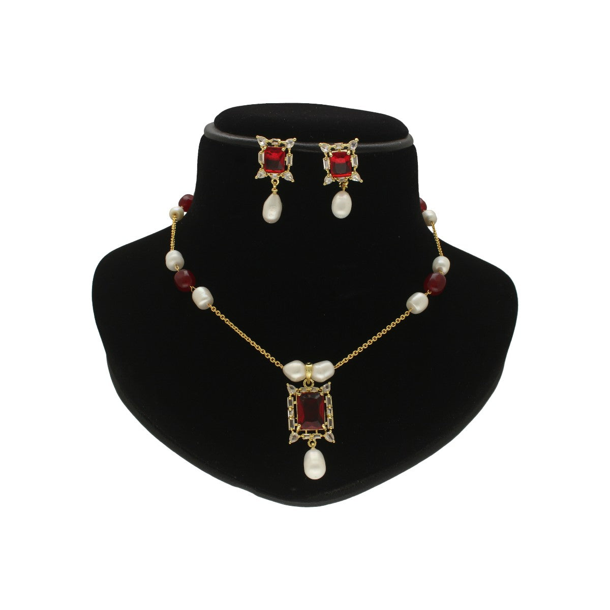 J Pearls Elysia Pearl Pendant Set | Swadesiicart