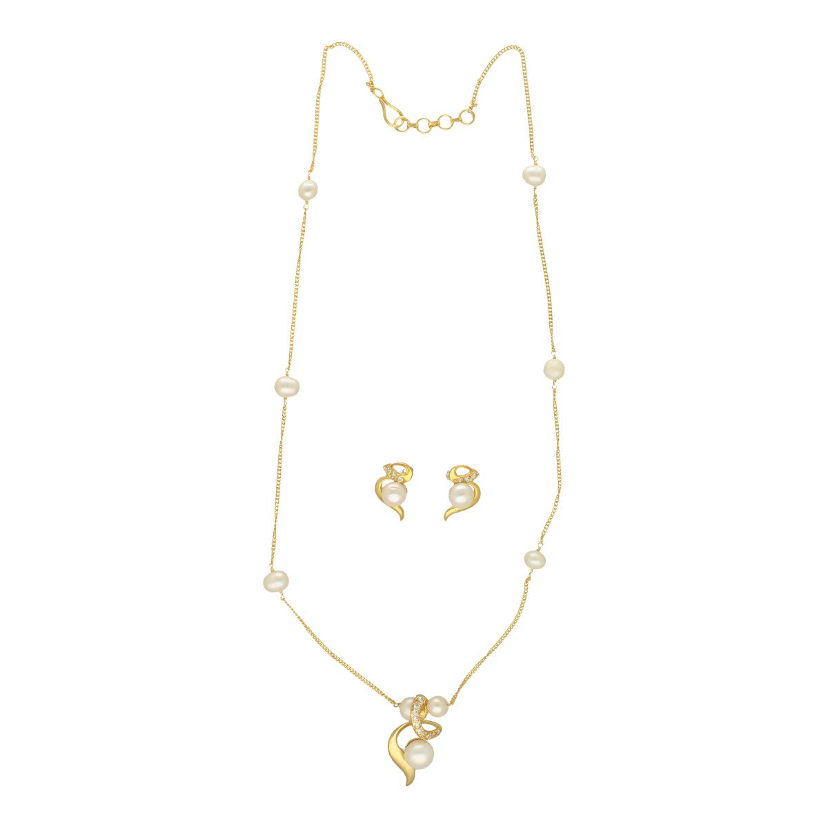 J Pearls Vivita Pearl Pendant Set | Swadesiicart