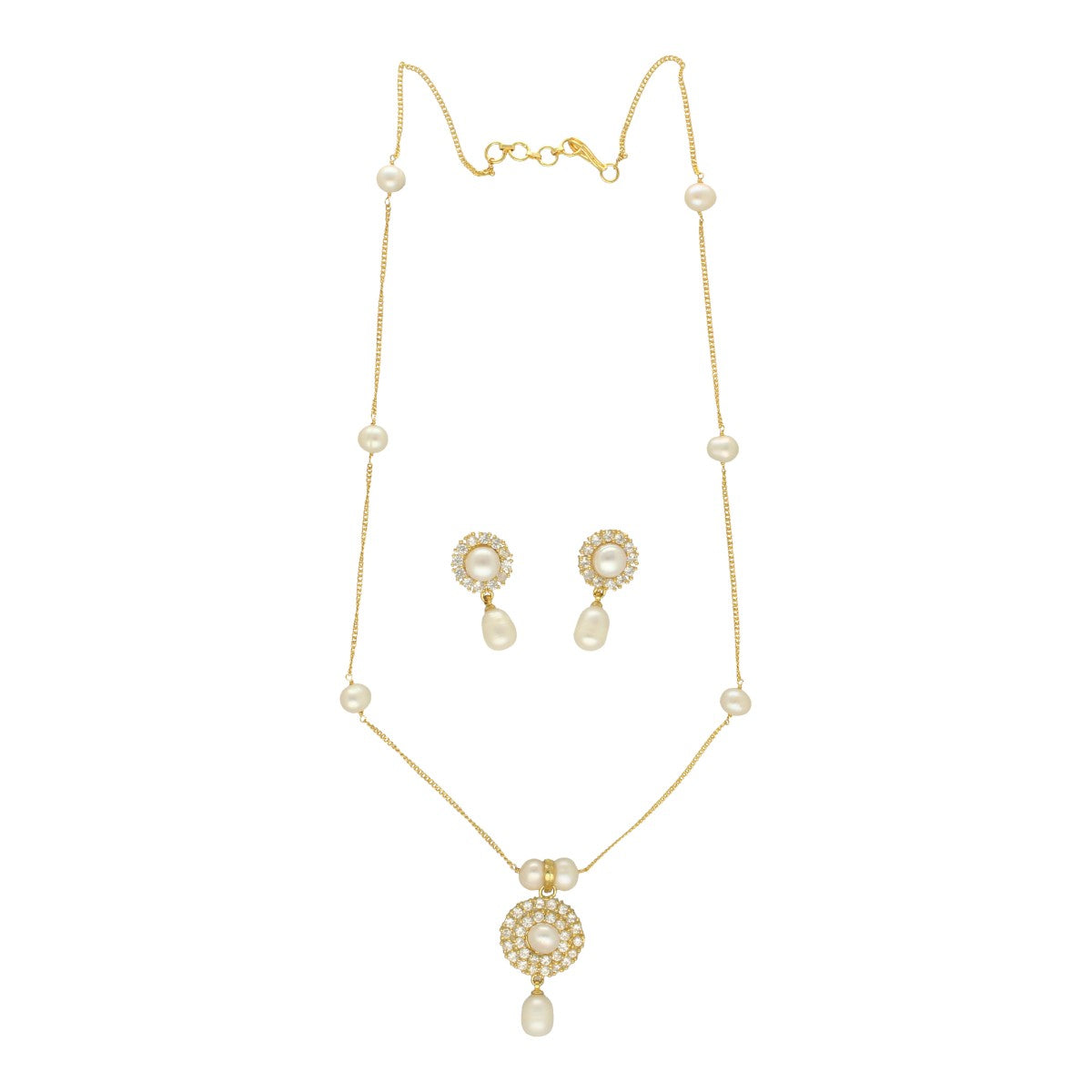 J Pearls Clara Pearl Pendant Set | Swadesiicart