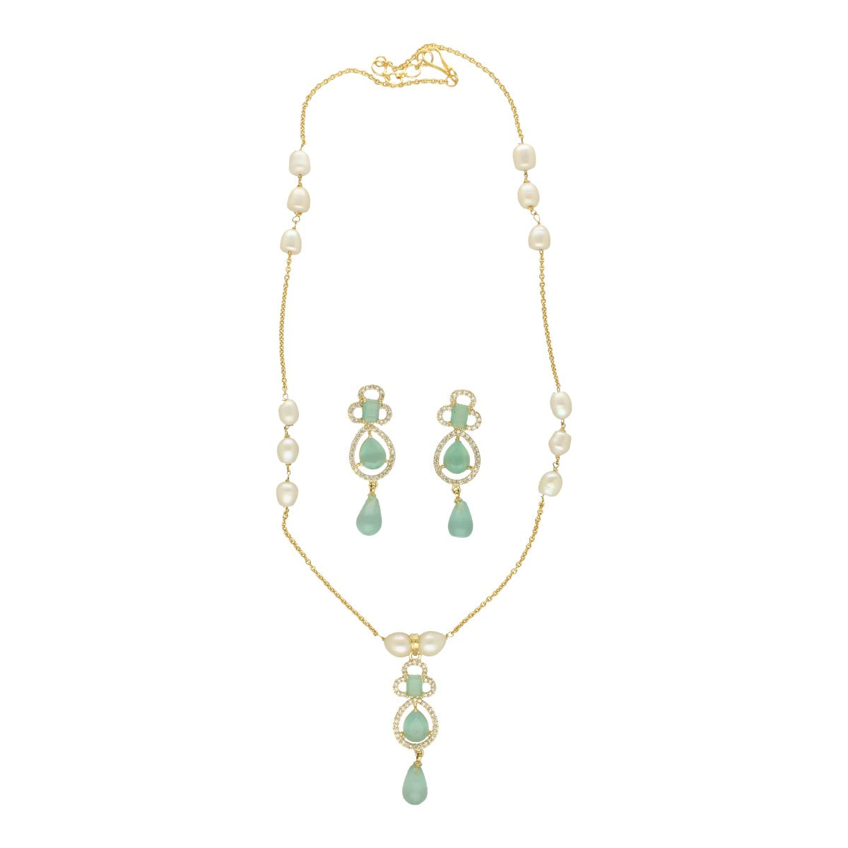 J Pearls Esta Pearl Pendant Set | Swadesiicart