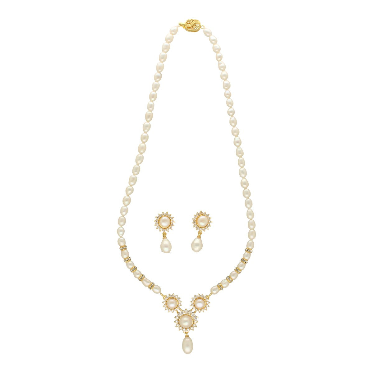 J Pearls Aroha Pearl Set - Swadesiicart