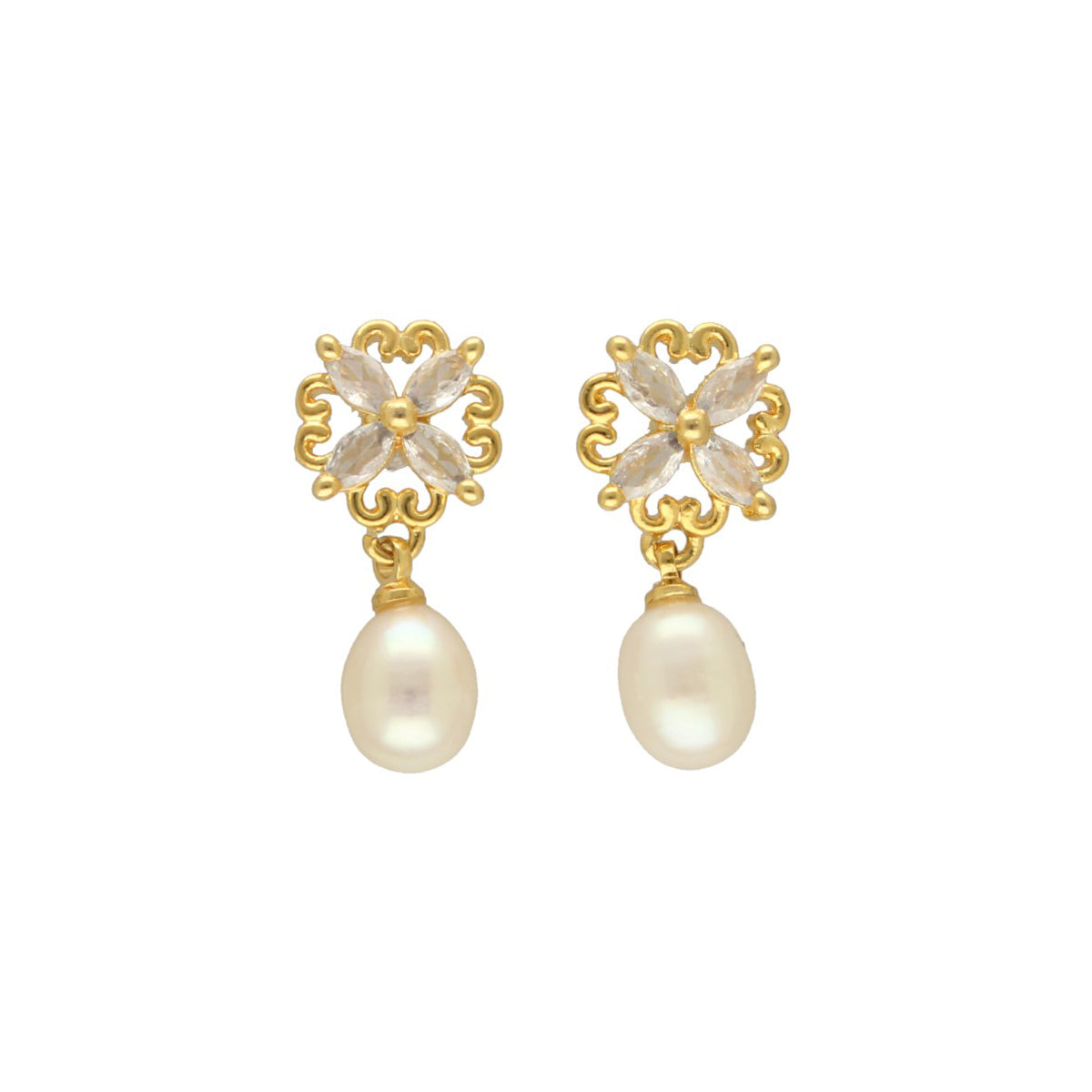 J Pearls Tasha Pearl Earrings - Swadesiicart