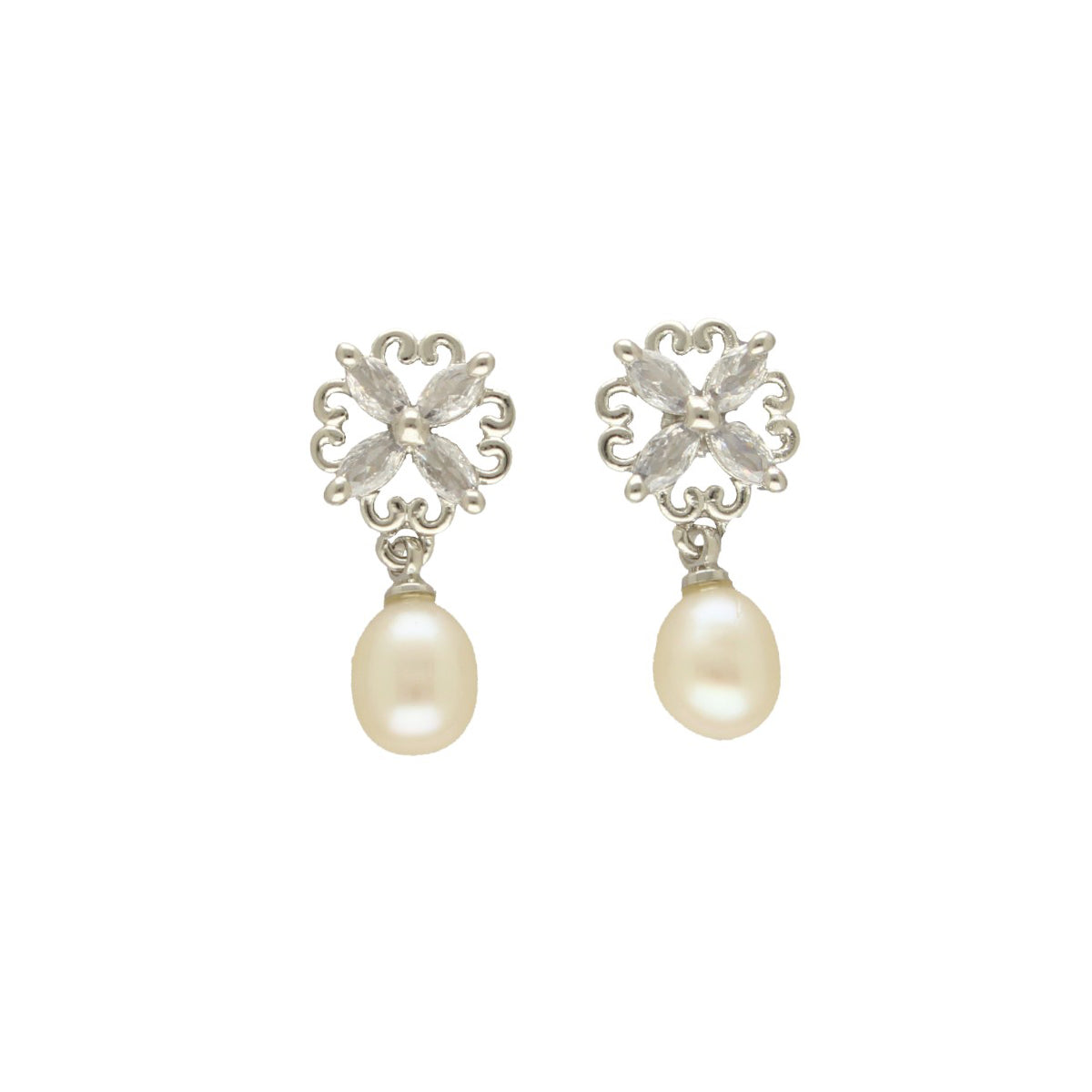 J Pearls Aroha Pearl Earrings - Swadesiicart