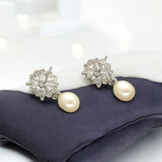 J Pearls Aroha Pearl Earrings - Swadesiicart
