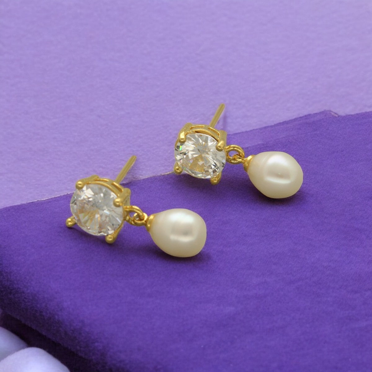 J Pearls Ipsit Pearl Earrings - Swadesiicart