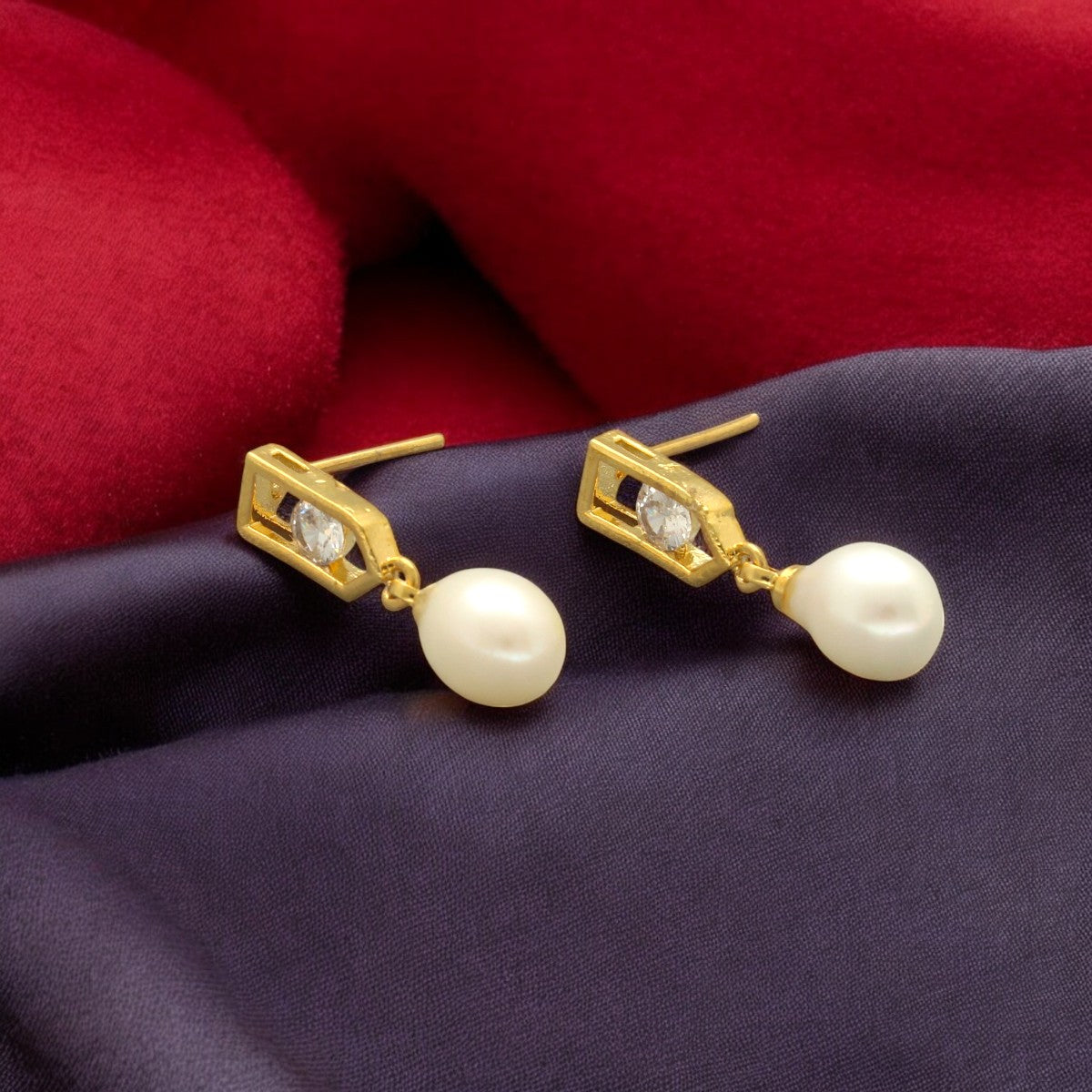 J Pearls Vitya Pearl Earrings - Swadesiicart