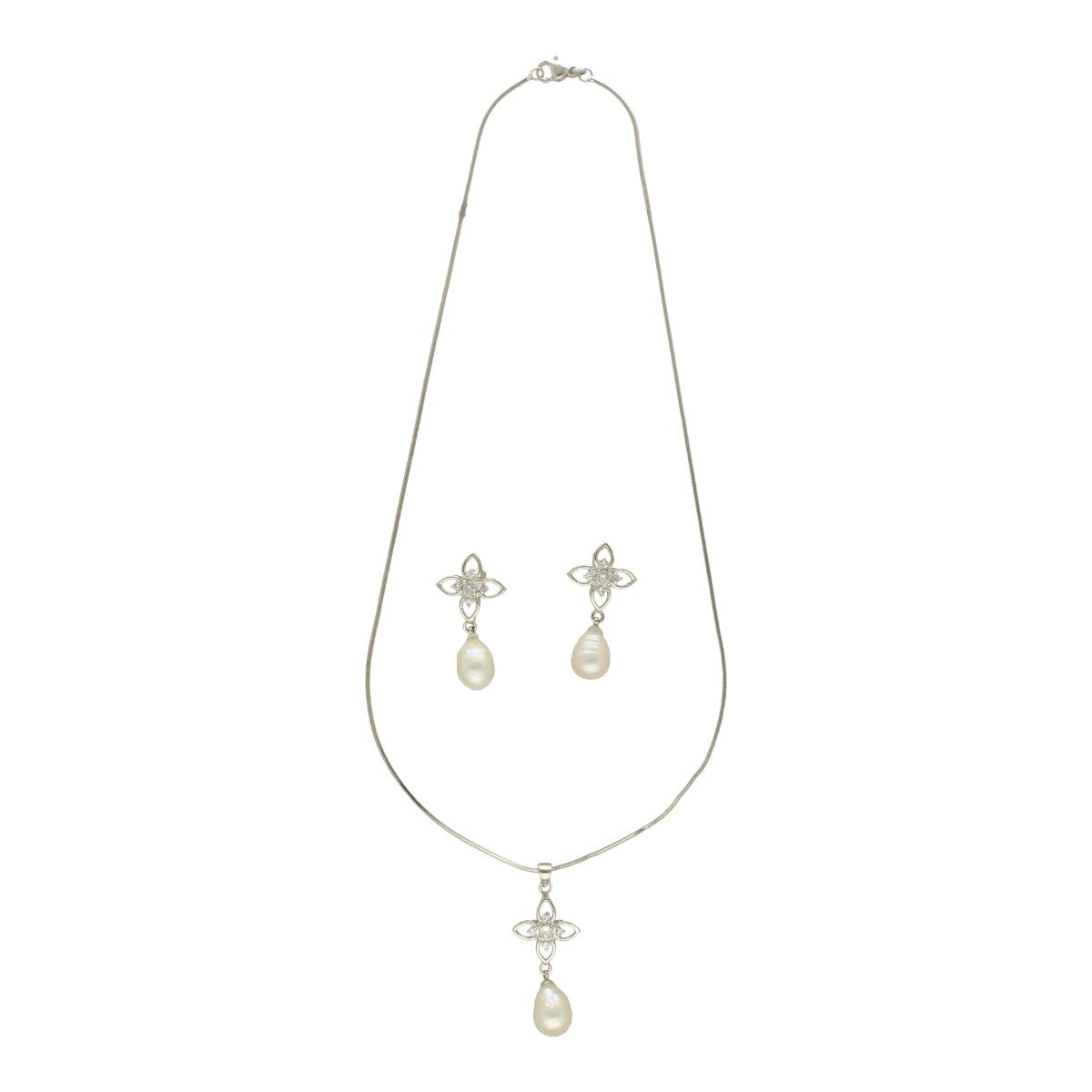 J Pearls Flora Pearl Pendant Set | Swadesiicart