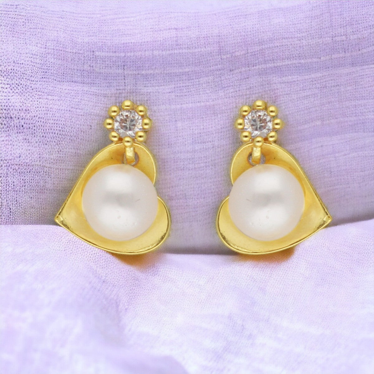 J Pearls Elegance Combo Of 4Pair Earrings - Swadesiicart