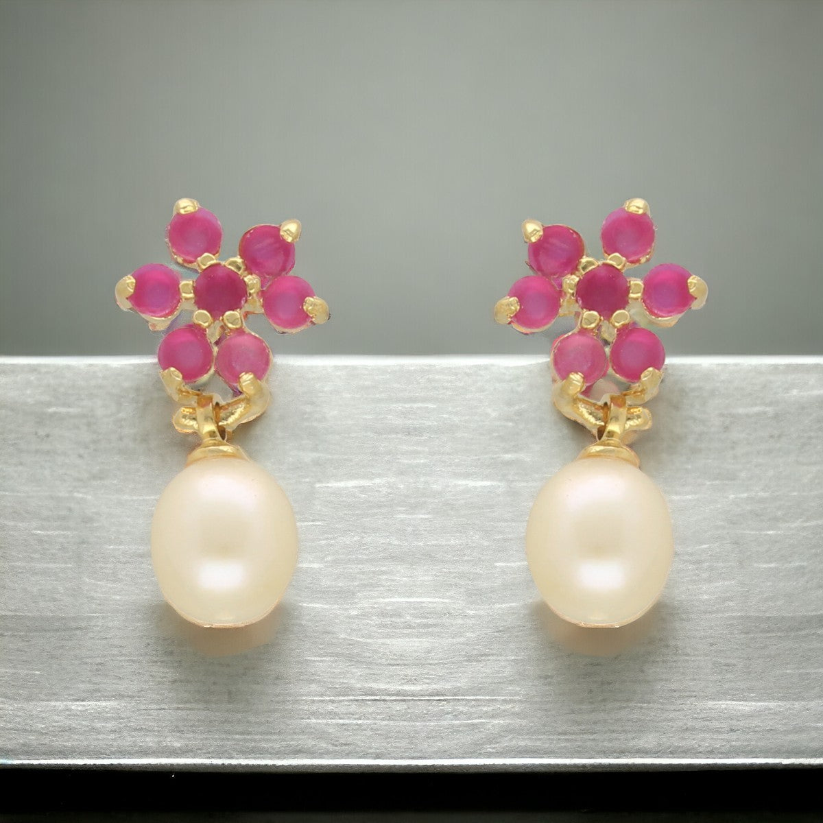 J Pearls Colourful Combo Of 3Pair Earrings - Swadesiicart