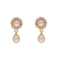 J Pearls Qushi 1 Line Button Pearl Set - Real Pearl Jewelry - Swadesiicart