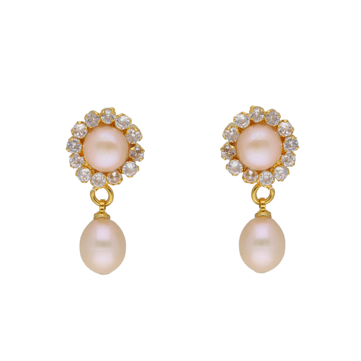 J Pearls Qushi 1 Line Button Pearl Set - Real Pearl Jewelry - Swadesiicart
