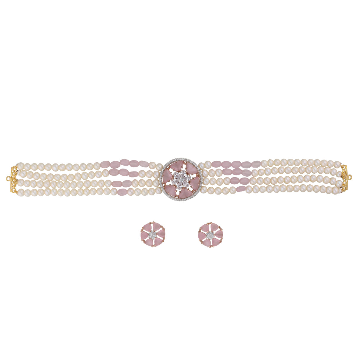J Pearls Gajara Pearl Choker - Real Pearl Jewelry | Swadesiicart