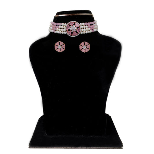 J Pearls Gajara Pearl Choker - Real Pearl Jewelry | Swadesiicart
