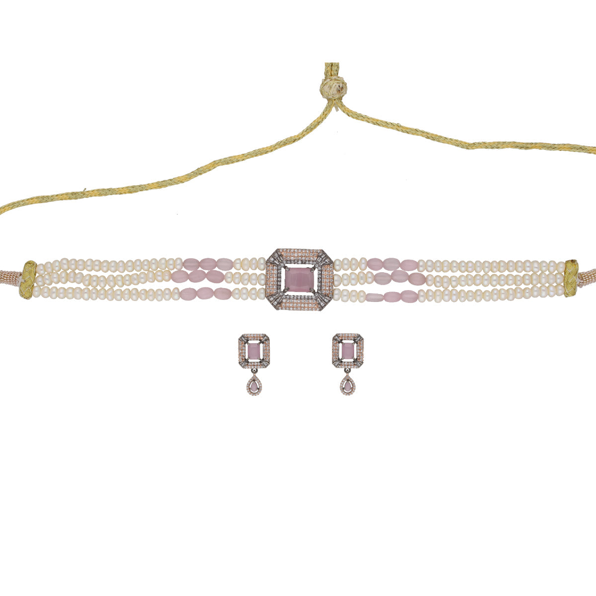 J Pearls Jaagruthi Pearl Choker - Real Pearl Jewelry | Swadesiicart