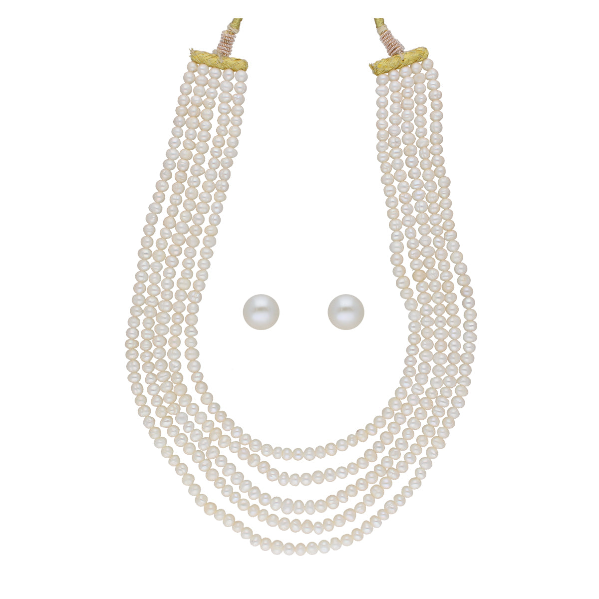 J Pearls Zara 5 Lines Pearl Necklaces - Real Pearl Jewelry | Swadesiicart