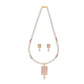 J Pearls Anahita 1 Line Square Pearl Set - Real Pearl Jewelry - Swadesiicart