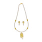 J Pearls Daksina 1 Line Square Pearl Set - Real Pearl Jewelry - Swadesiicart