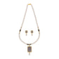 J Pearls Abarna 1 Line Square Pearl Set - Real Pearl Jewelry - Swadesiicart