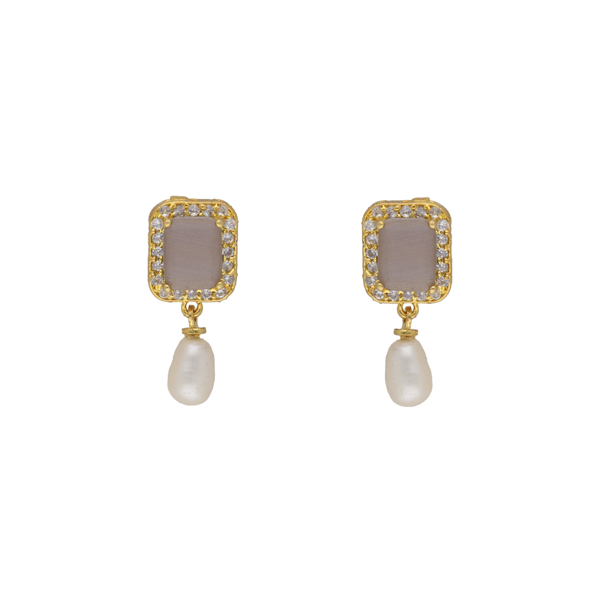 J Pearls Abarna 1 Line Square Pearl Set - Real Pearl Jewelry - J Pearls