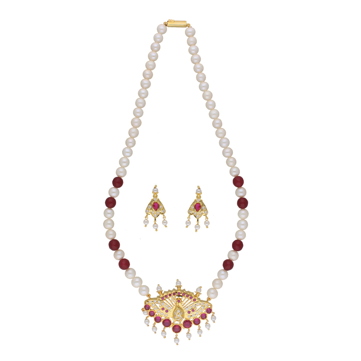 J Pearls Dheyanshi 1 Line Round Pearl Necklaces - Real Pearl Jewelry | Swadesiicart