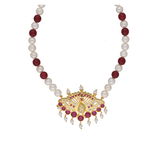 J Pearls Dheyanshi 1 Line Round Pearl Necklaces - Real Pearl Jewelry | Swadesiicart