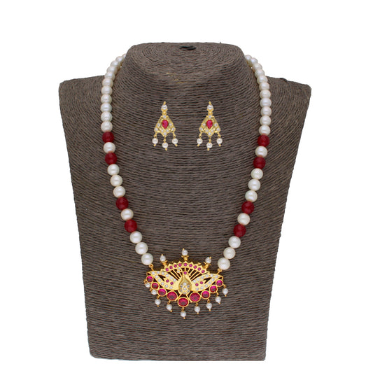 J Pearls Dheyanshi 1 Line Round Pearl Necklaces - Real Pearl Jewelry | Swadesiicart