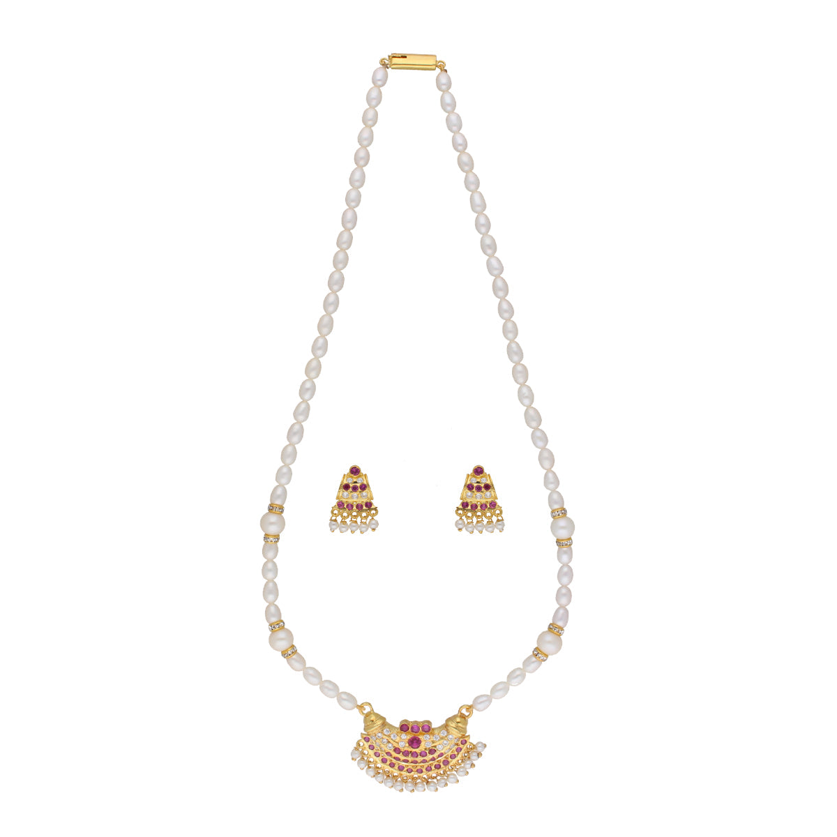 J Pearls Heena 1 Line Round Pearl Necklaces - Real Pearl Jewelry | Swadesiicart