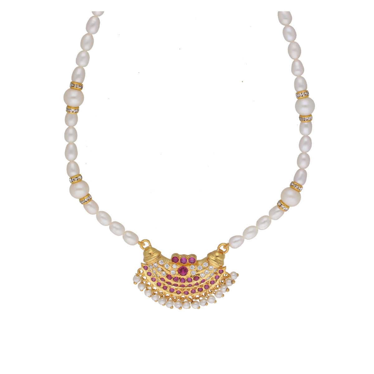 J Pearls Heena 1 Line Round Pearl Necklaces - Real Pearl Jewelry | Swadesiicart