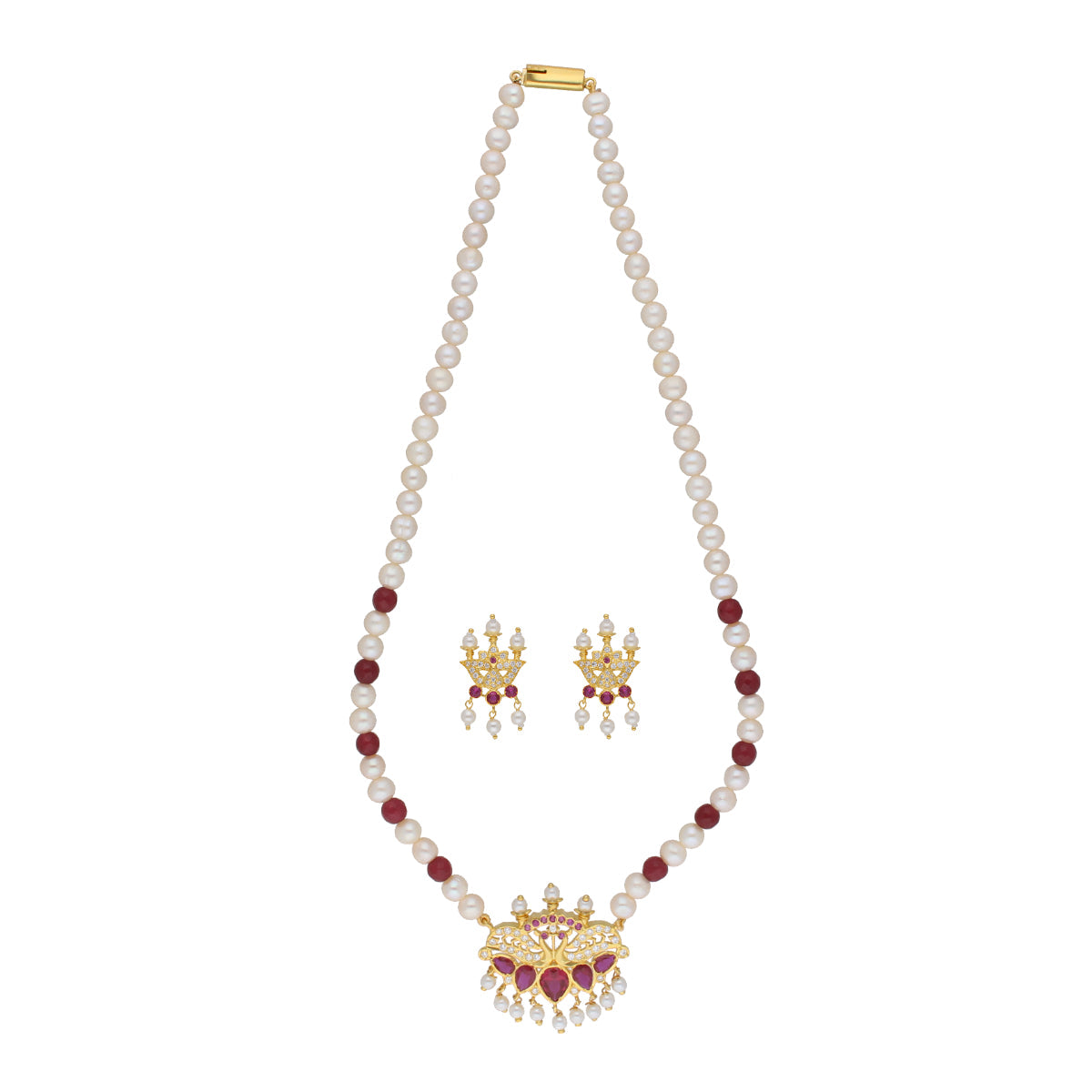 J Pearls Widisha 1 Line Round Pearl Necklaces - Real Pearl Jewelry | Swadesiicart
