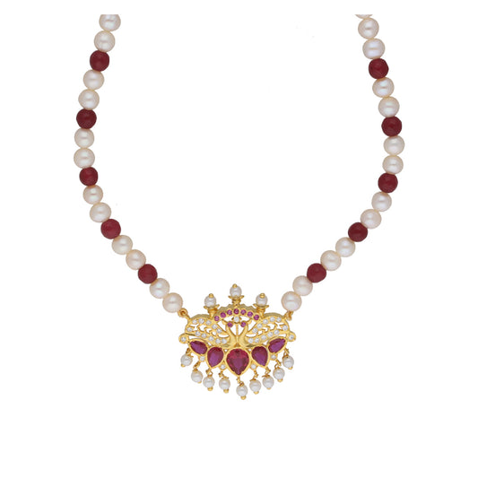 J Pearls Widisha 1 Line Round Pearl Necklaces - Real Pearl Jewelry | Swadesiicart